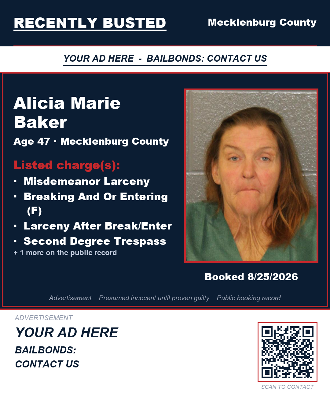 Arrest report - ALICIA MARIE BAKER