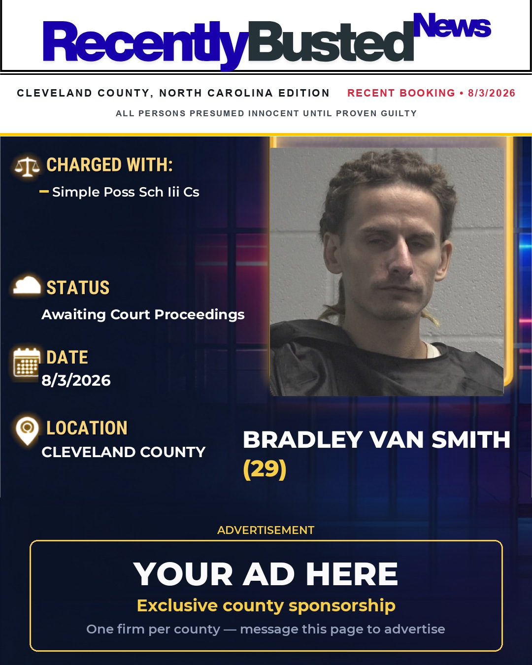 Arrest report - BRADLEY VAN SMITH