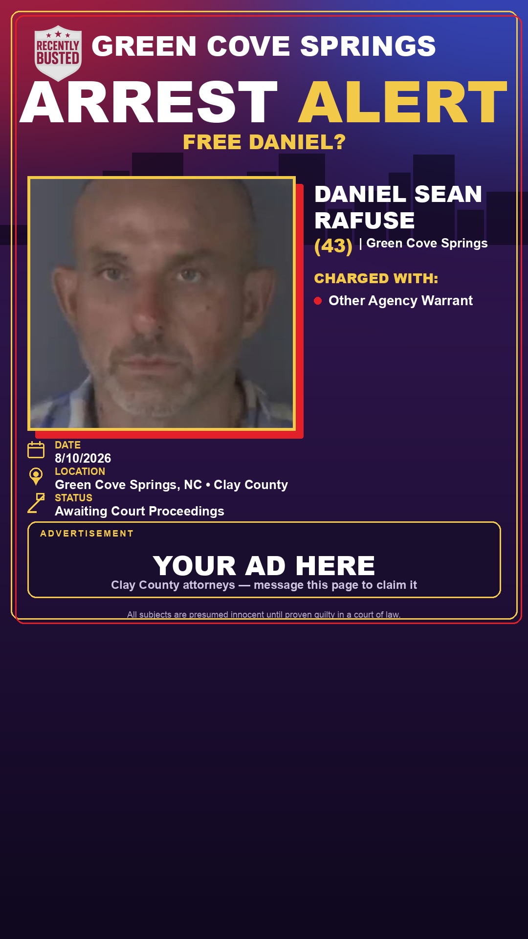Arrest report - DANIEL SEAN RAFUSE