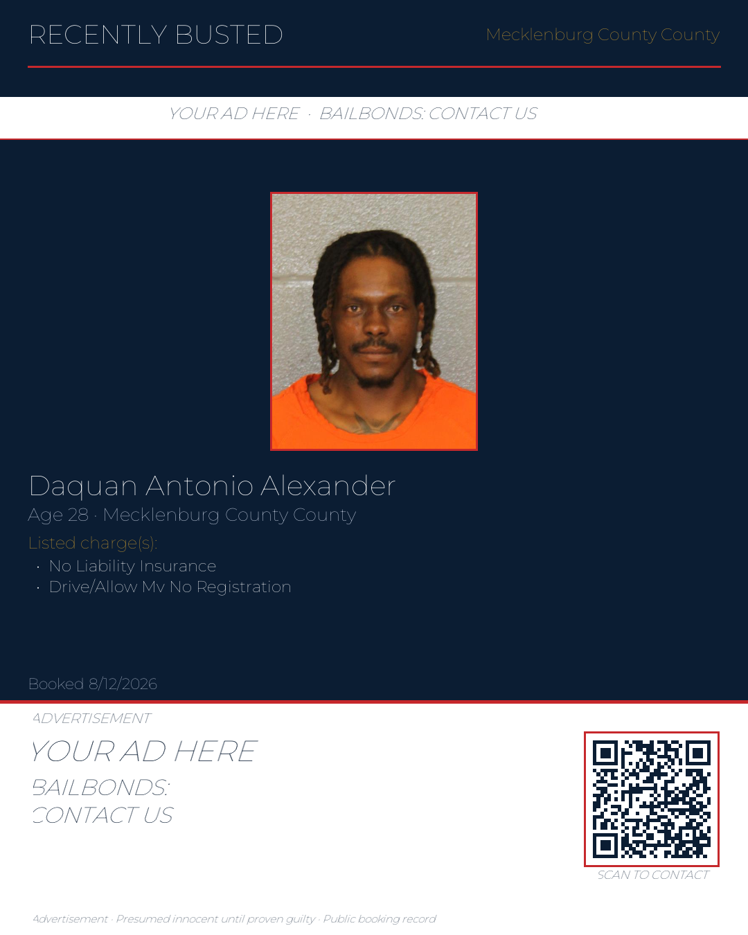 Arrest report - DAQUAN ANTONIO ALEXANDER
