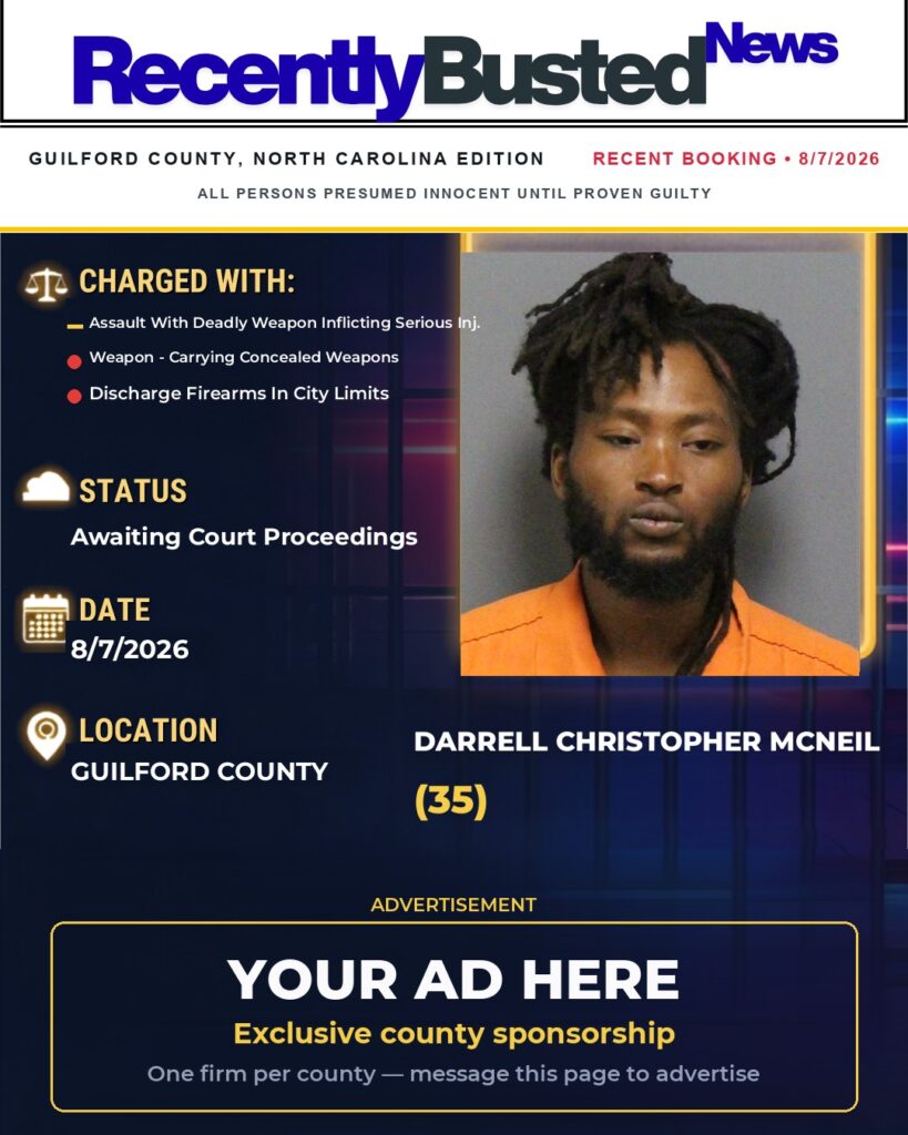 Arrest report — DARRELL CHRISTOPHER MCNEIL