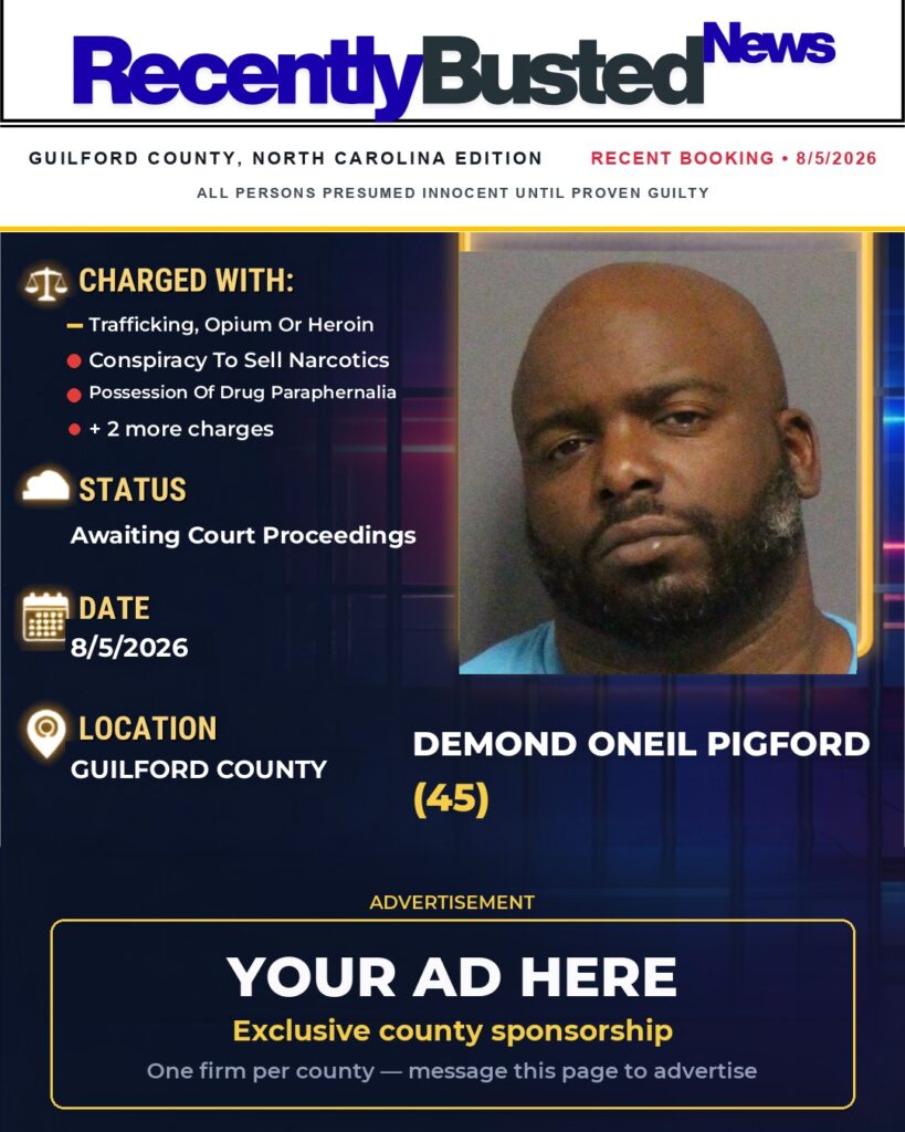 Arrest report — DEMOND ONEIL PIGFORD