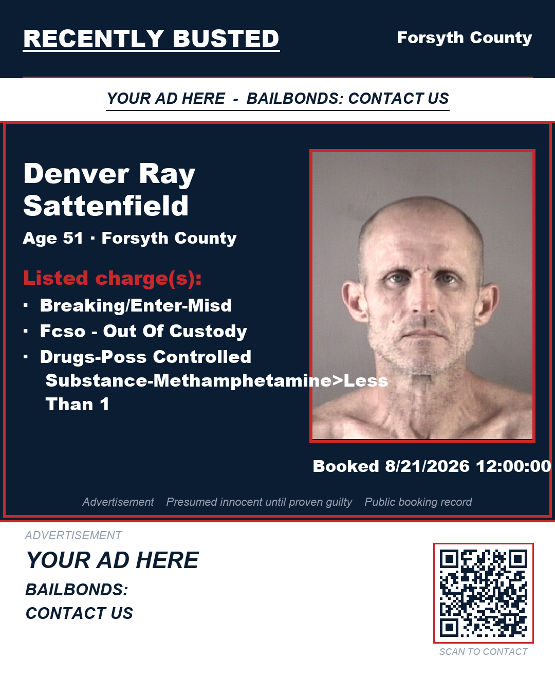 Arrest report - DENVER RAY SATTENFIELD