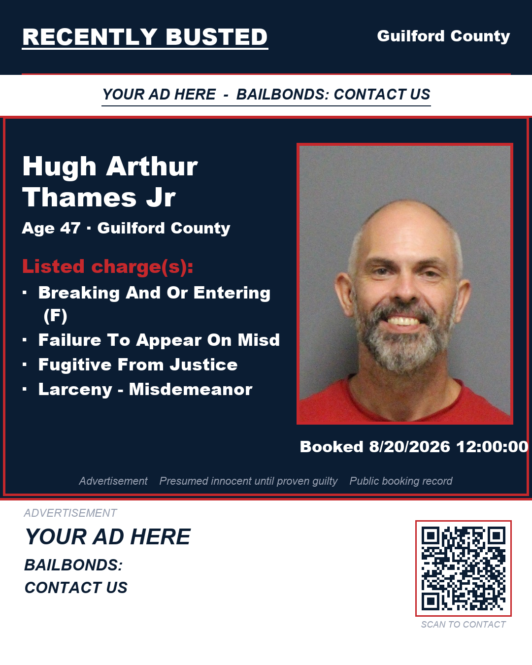 Arrest report - HUGH ARTHUR THAMES JR