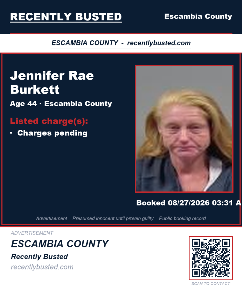 Jennifer Rae Burkett — arrest record card, Mugshot Hottie