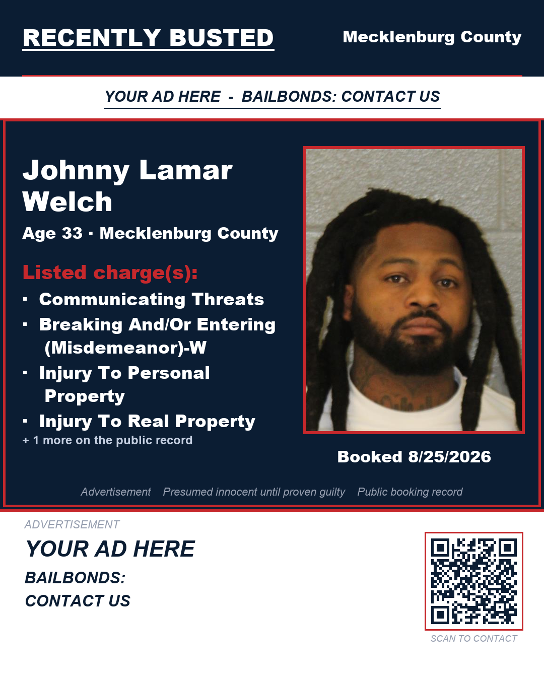 Arrest report - JOHNNY LAMAR WELCH