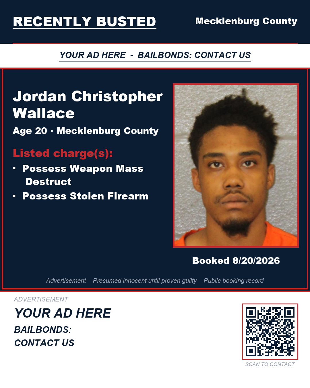 Arrest report - JORDAN CHRISTOPHER WALLACE