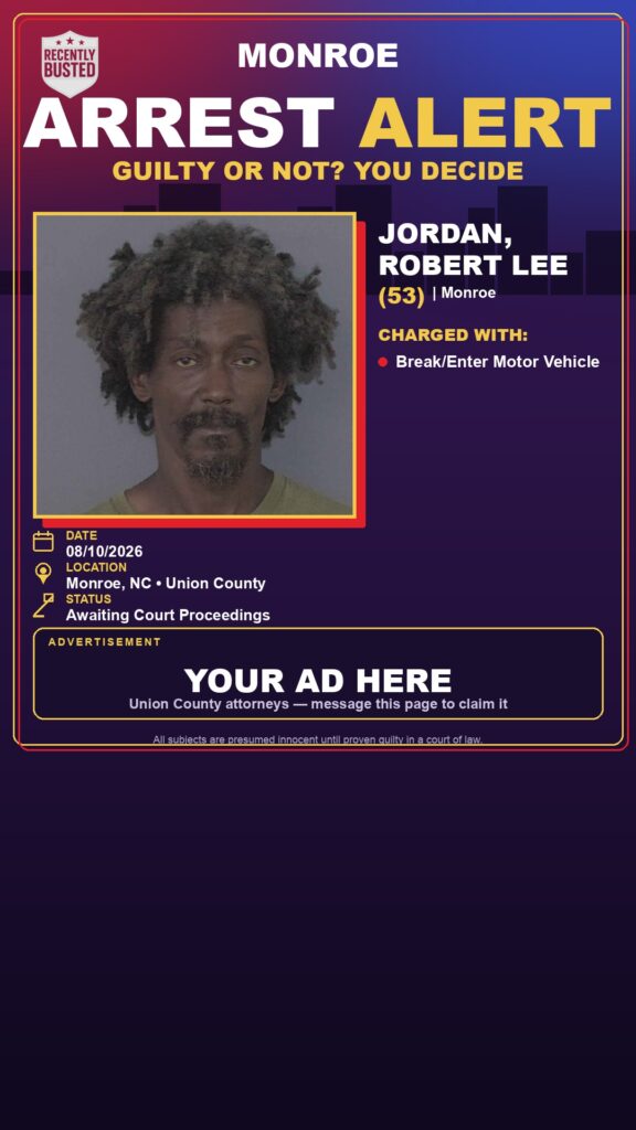 Arrest report - JORDAN, ROBERT LEE