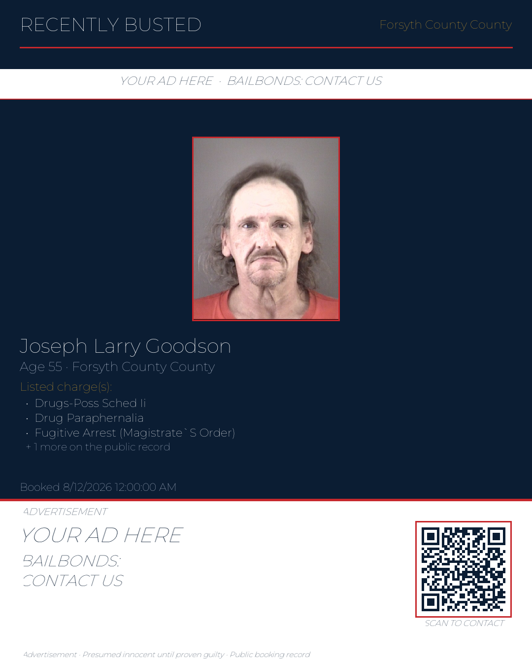 Arrest report - JOSEPH LARRY GOODSON