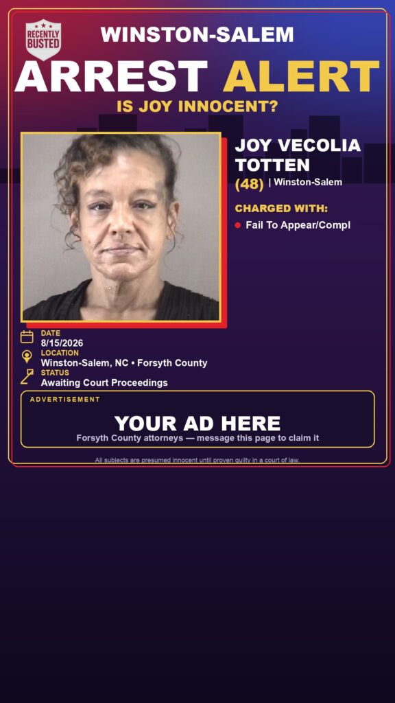 Arrest report — JOY VECOLIA TOTTEN