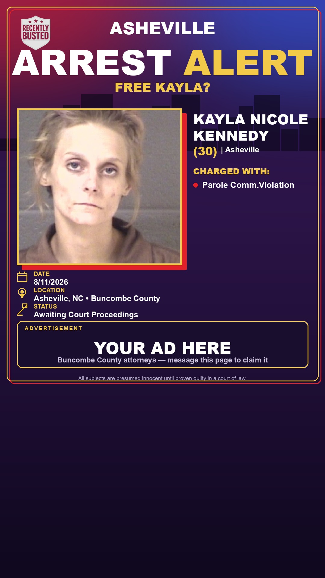 Arrest report - KAYLA NICOLE KENNEDY