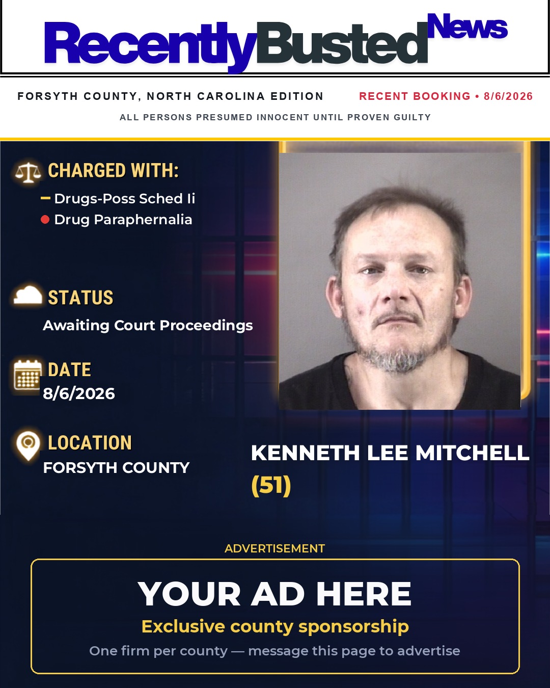 Arrest report - KENNETH LEE MITCHELL