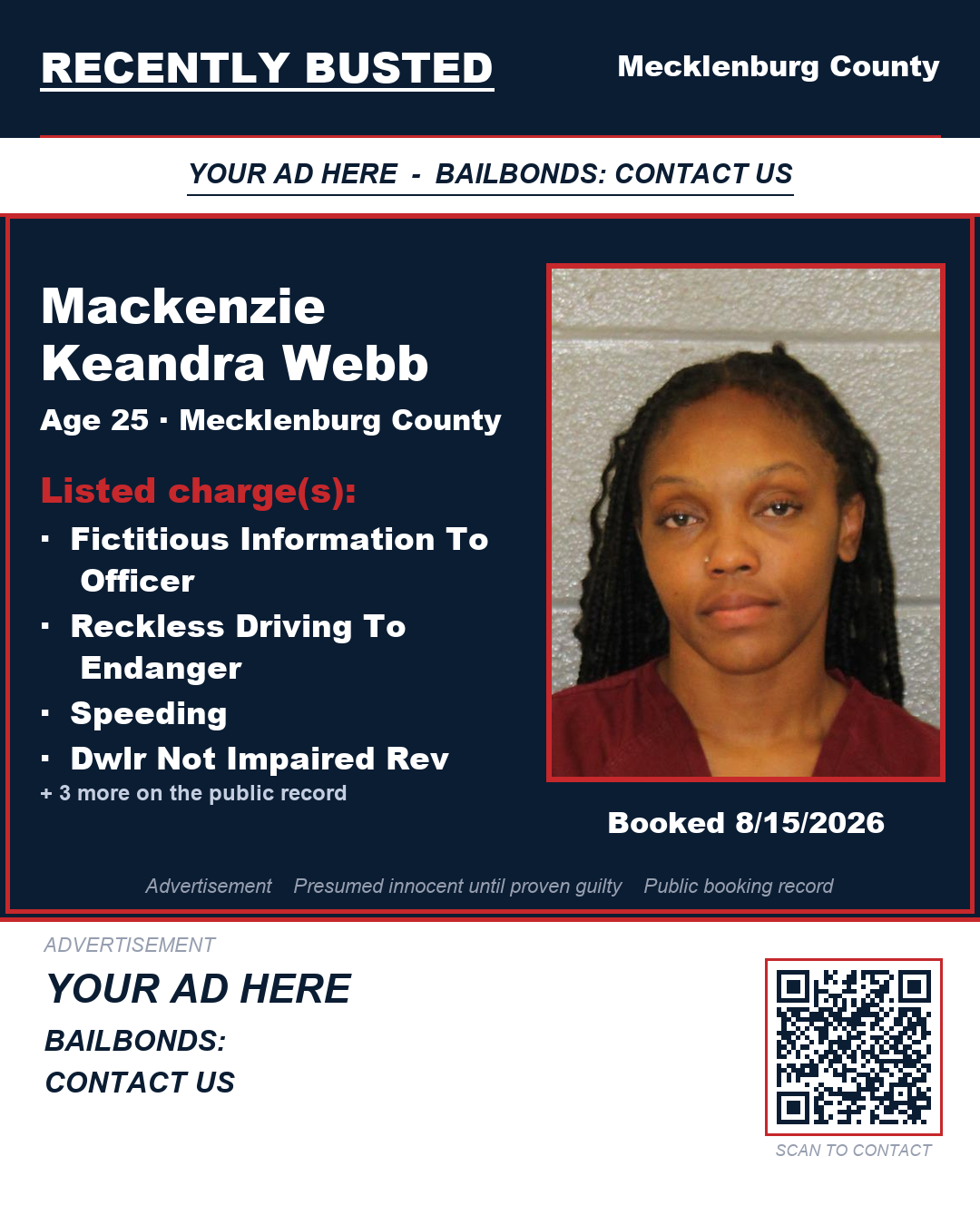 Arrest report - MACKENZIE KEANDRA WEBB