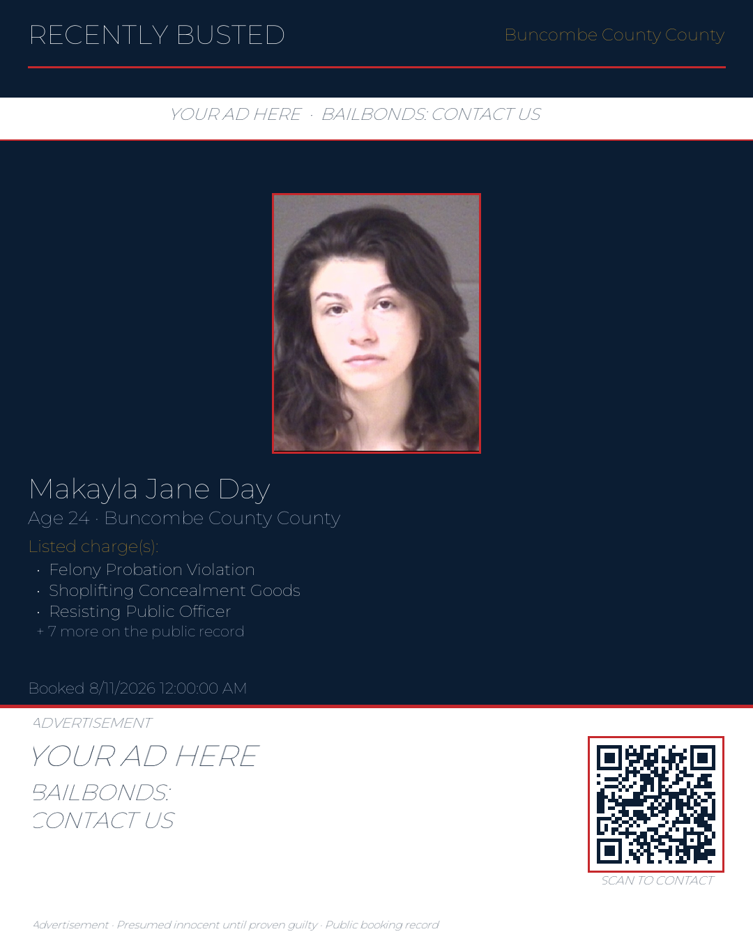 Arrest report - MAKAYLA JANE DAY