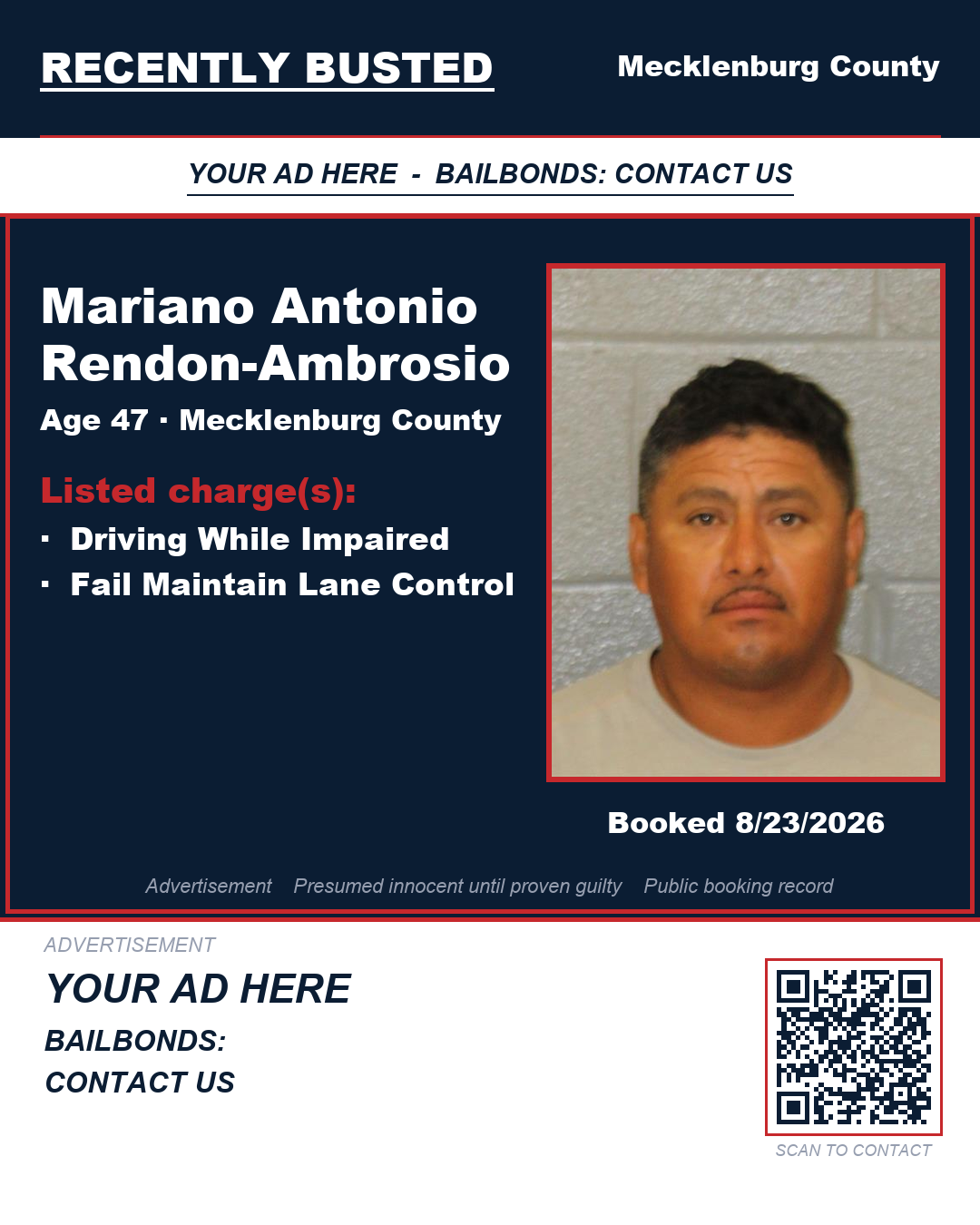 Arrest report - MARIANO ANTONIO RENDON-AMBROSIO