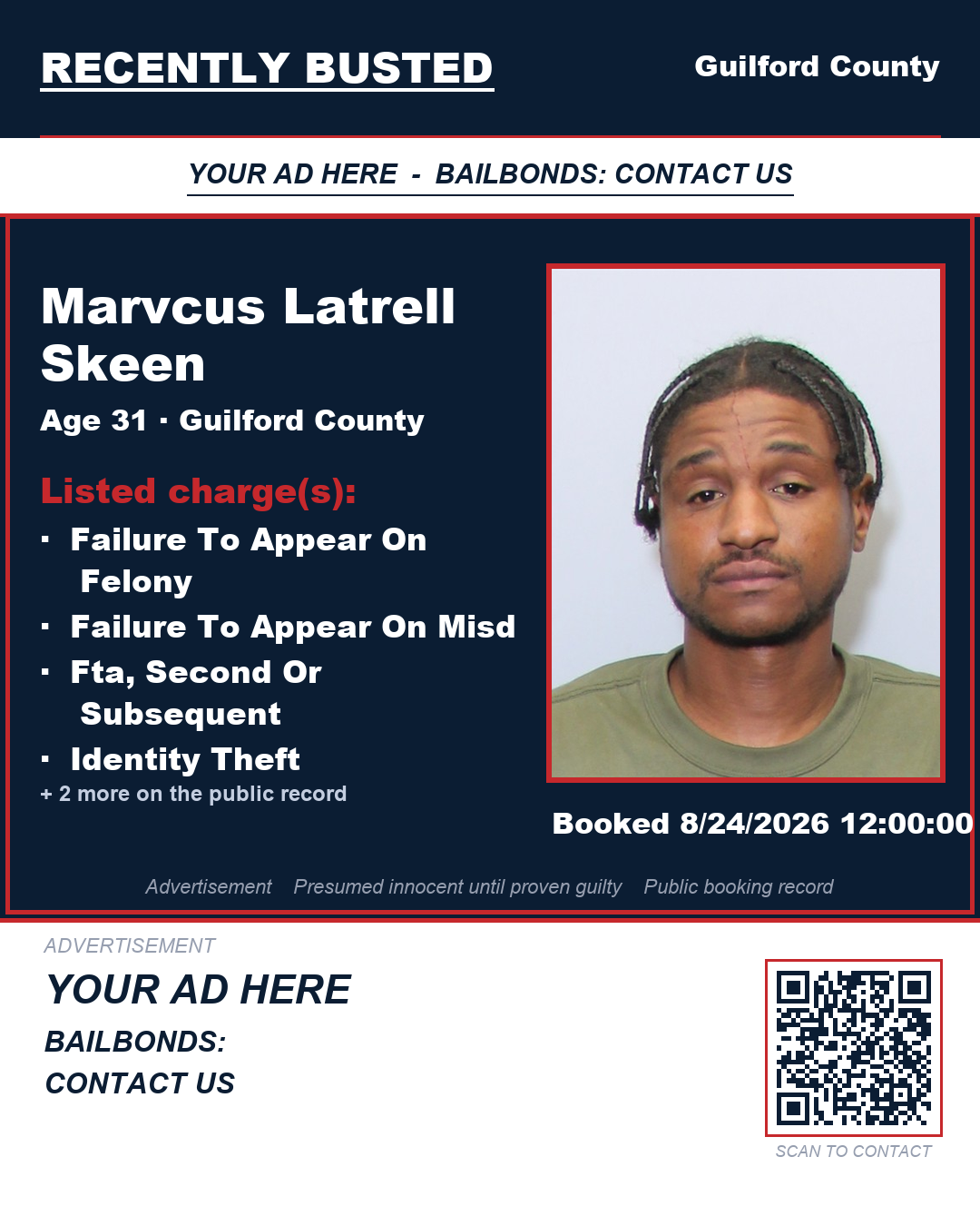 Arrest report - MARVCUS LATRELL SKEEN