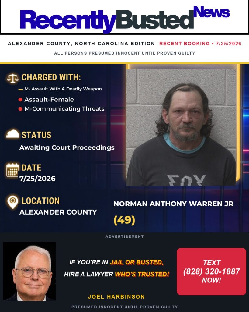 Arrest report — NORMAN ANTHONY WARREN JR