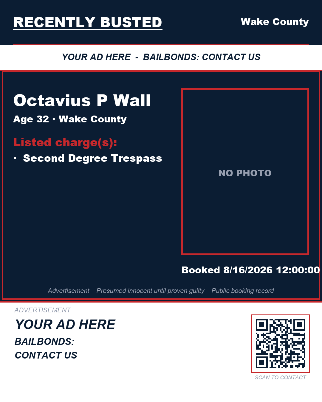 Arrest report - OCTAVIUS P WALL