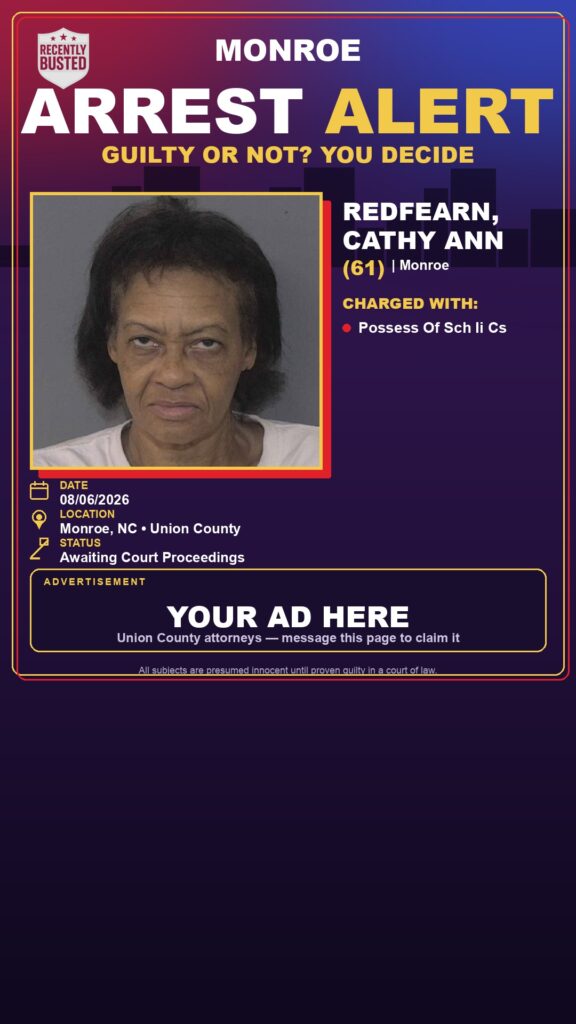 Arrest report — REDFEARN, CATHY ANN