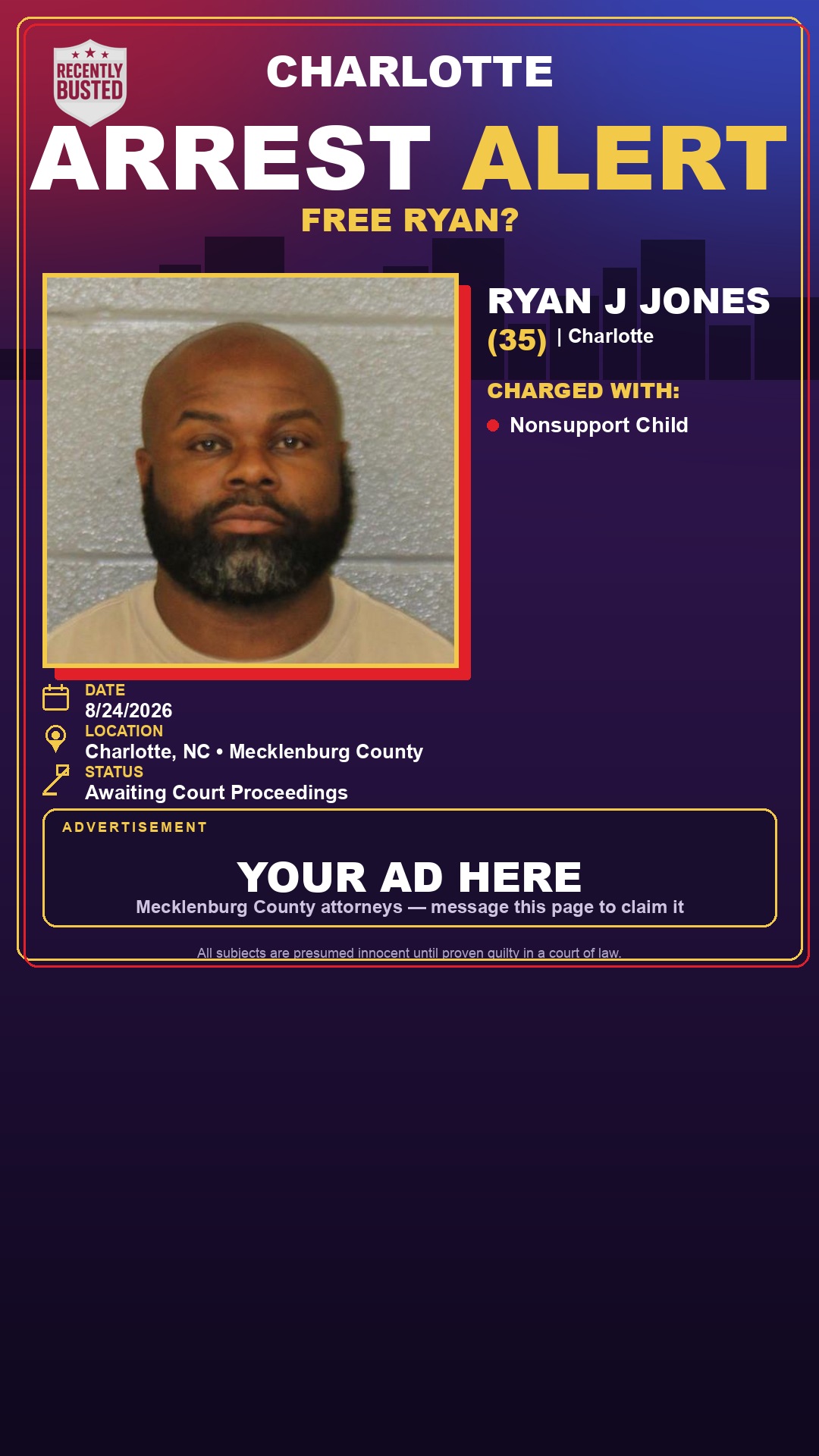 Arrest report - RYAN J JONES