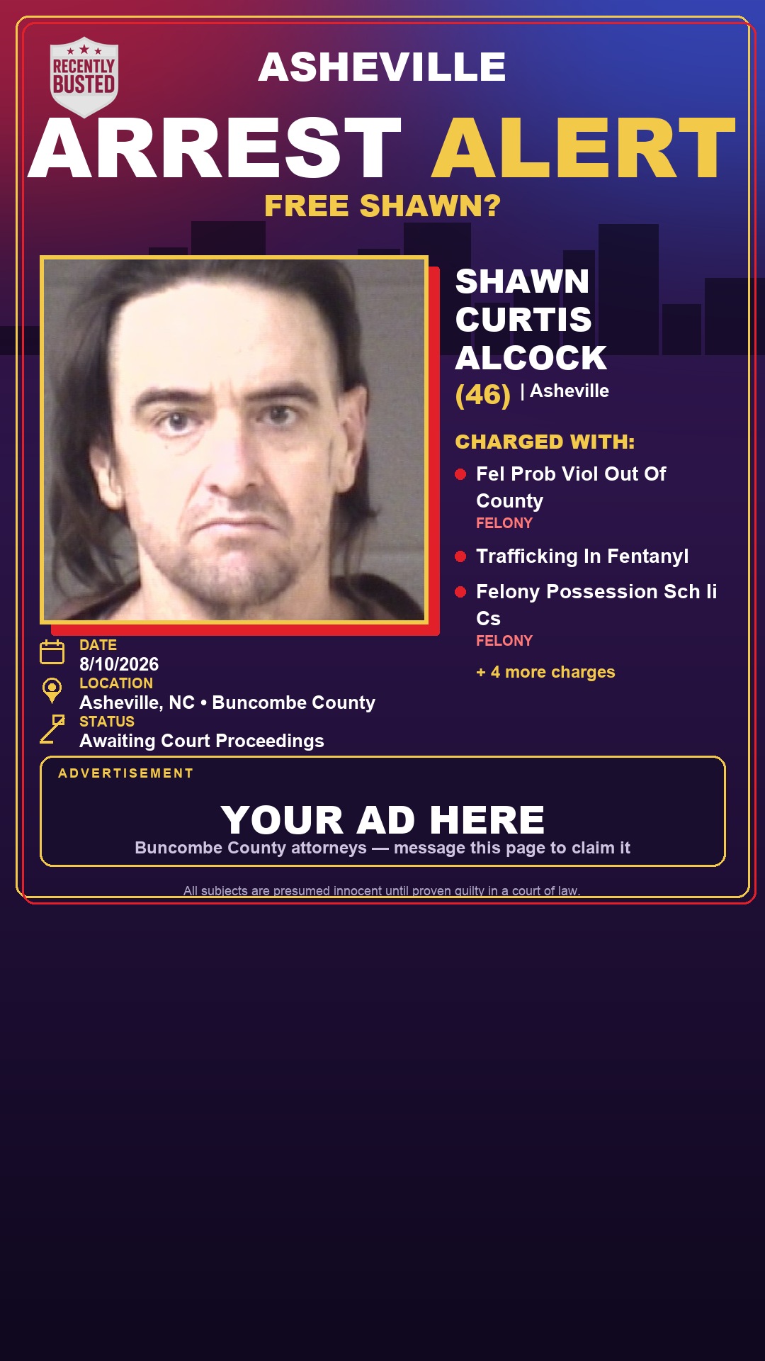 Arrest report - SHAWN CURTIS ALCOCK