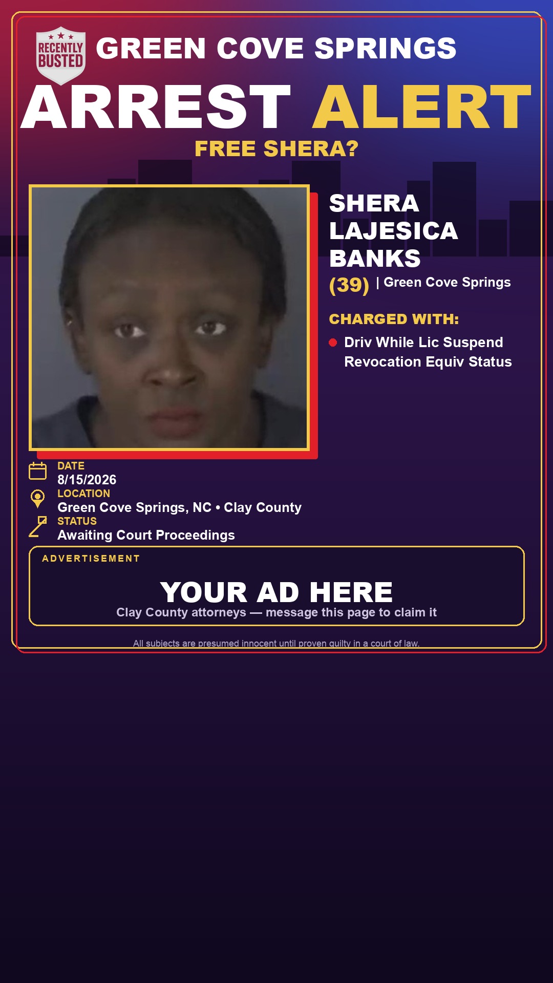 Arrest report - SHERA LAJESICA BANKS