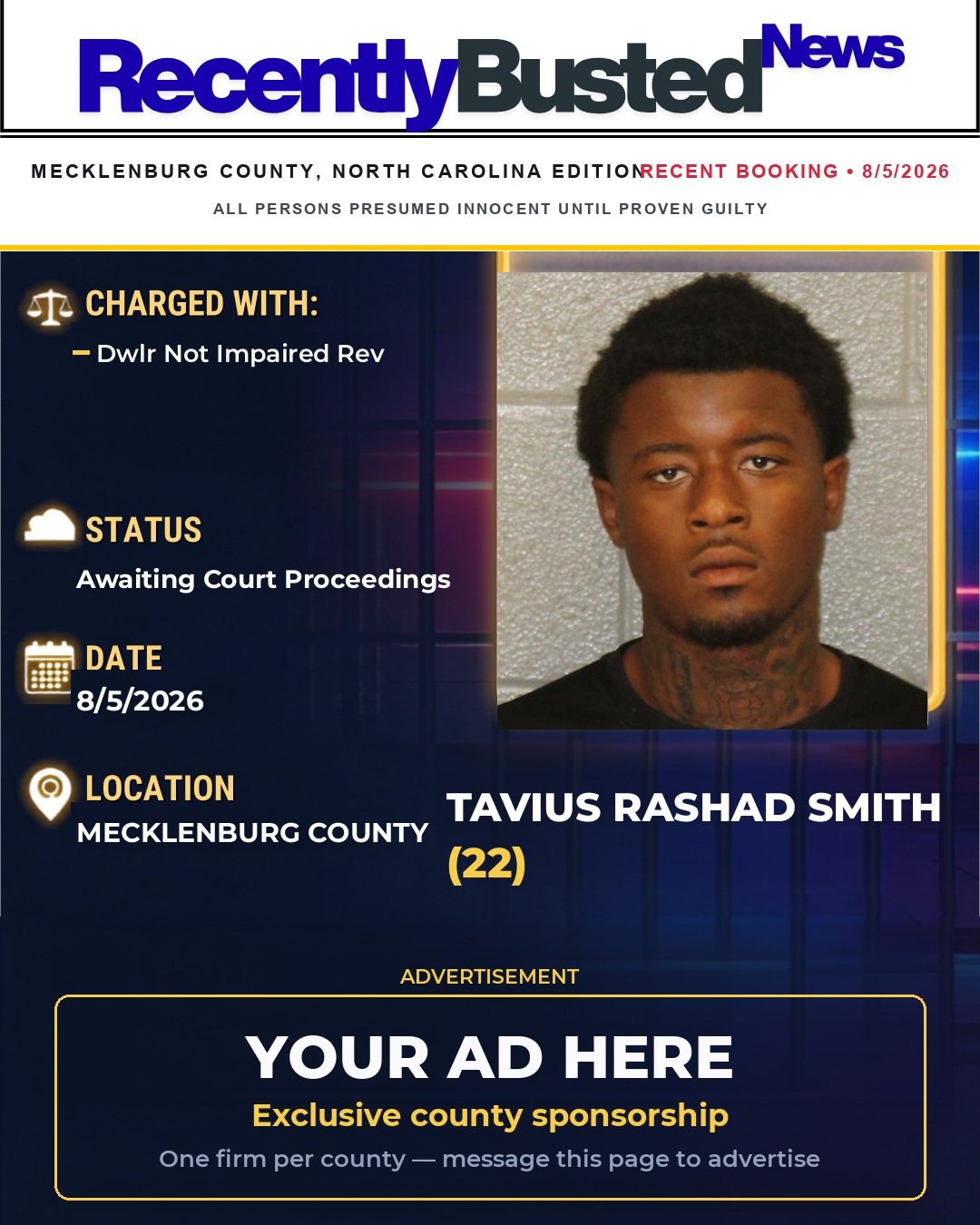 Arrest report - TAVIUS RASHAD SMITH