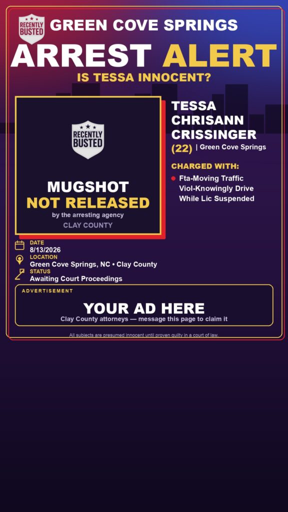 Arrest report — TESSA CHRISANN CRISSINGER