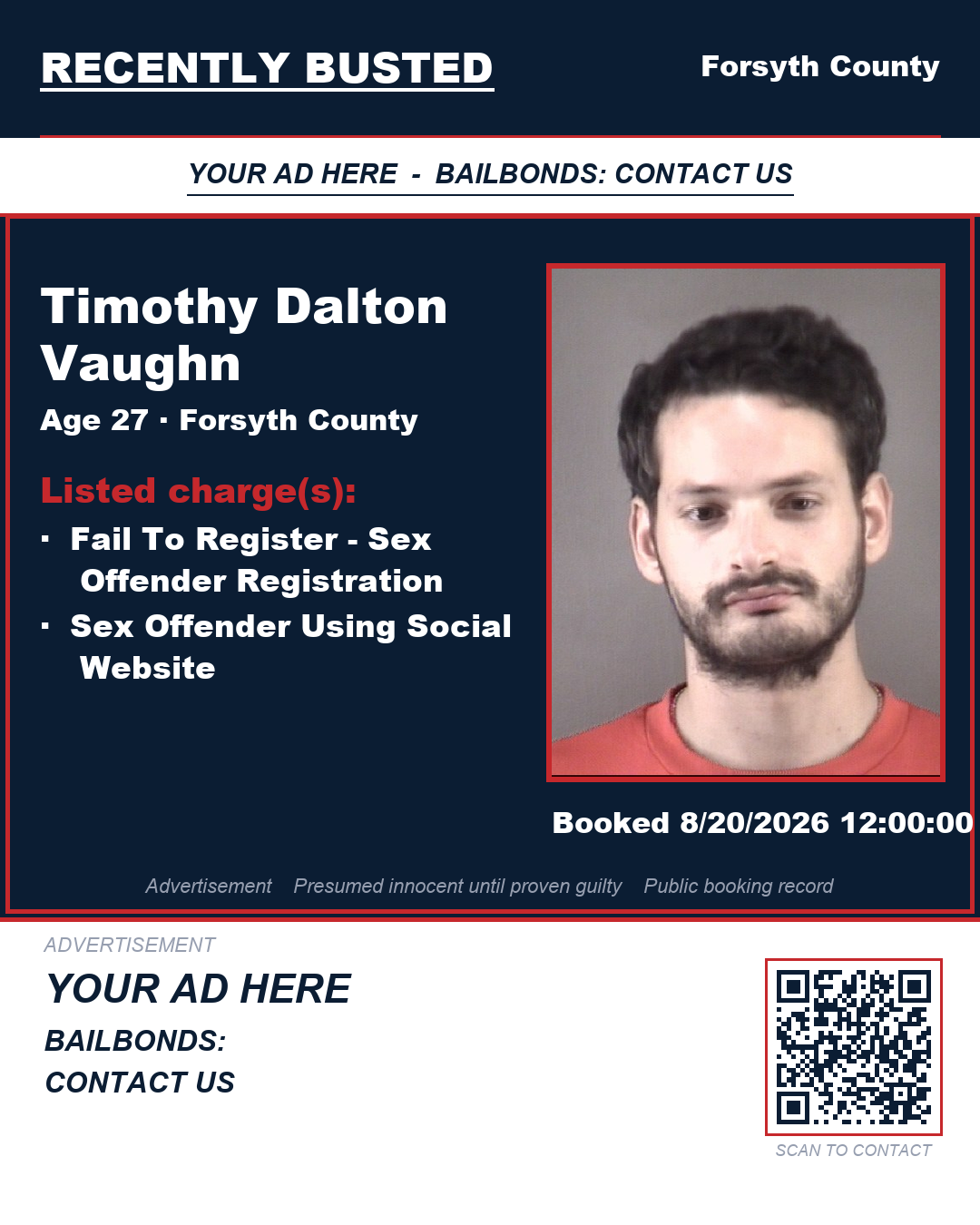 Arrest report - TIMOTHY DALTON VAUGHN