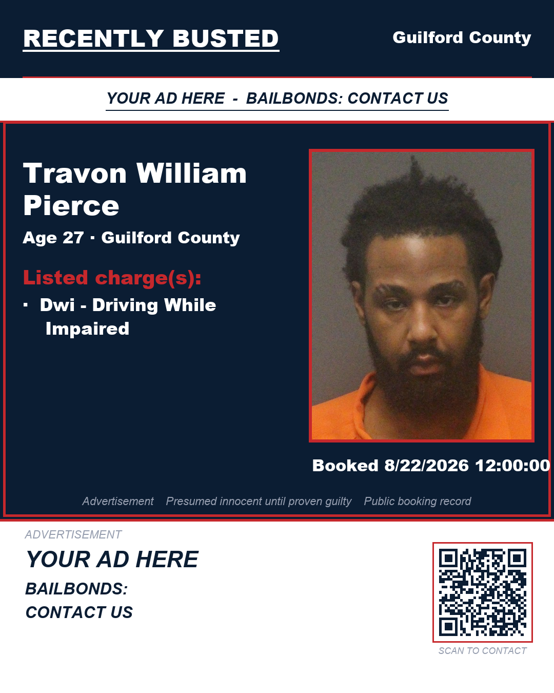 Arrest report - TRAVON WILLIAM PIERCE