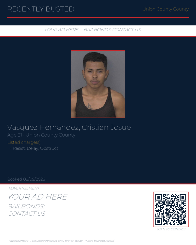 Arrest report — VASQUEZ HERNANDEZ, CRISTIAN JOSUE