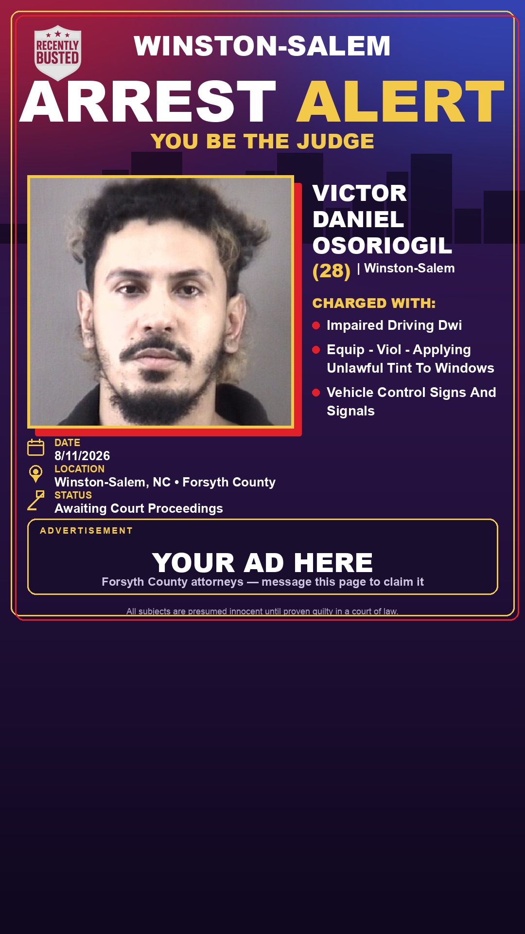 Arrest report - VICTOR DANIEL OSORIOGIL