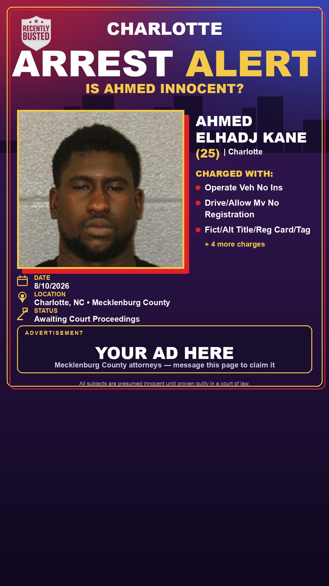 Arrest report - AHMED ELHADJ KANE