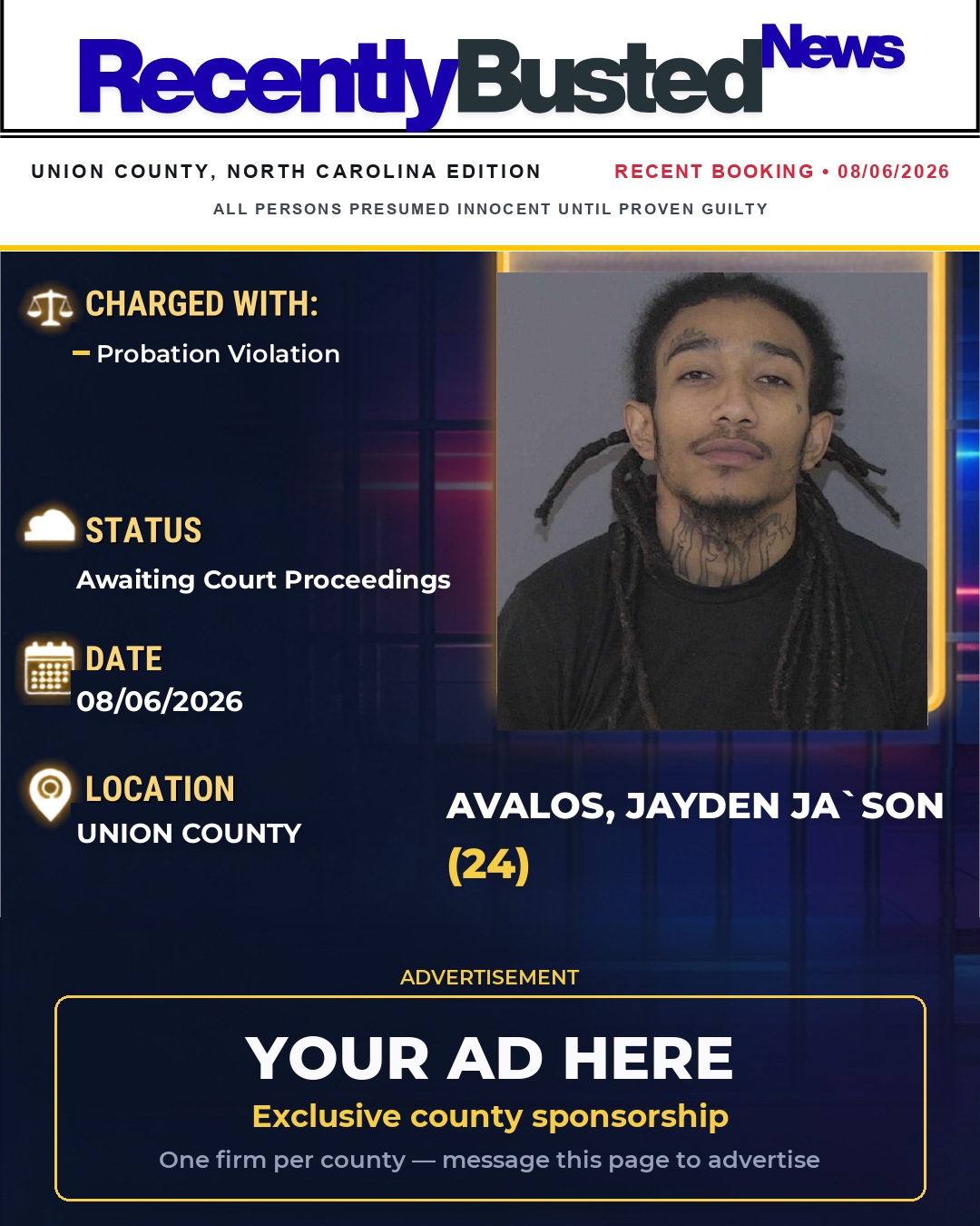 Arrest report - AVALOS, JAYDEN JA`SON