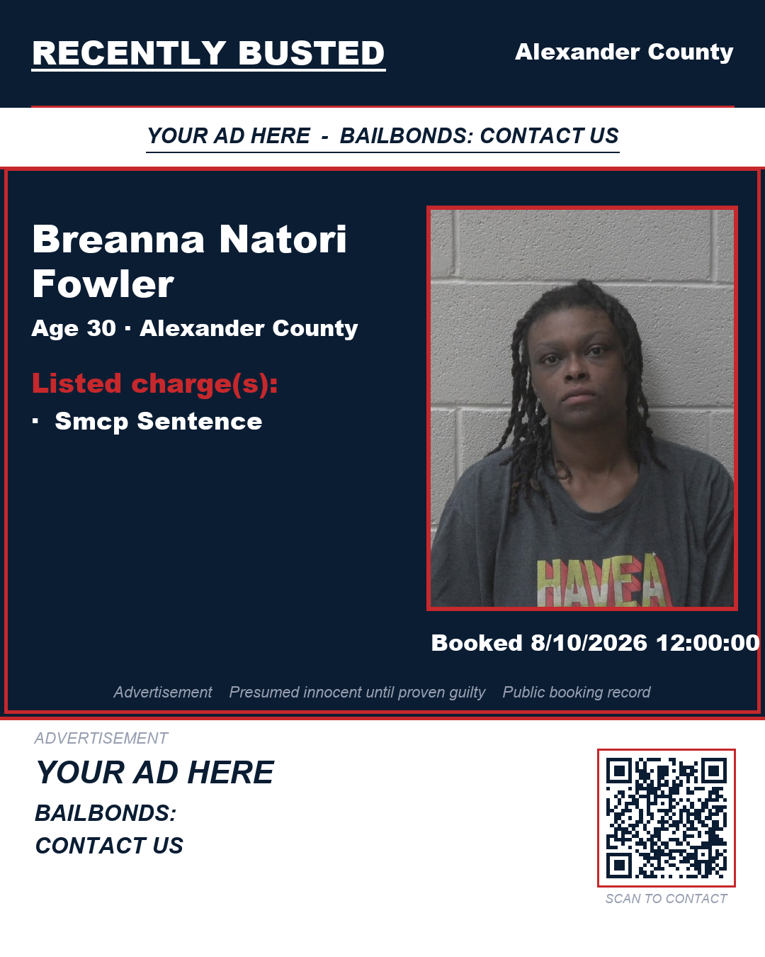 Arrest report - BREANNA NATORI FOWLER