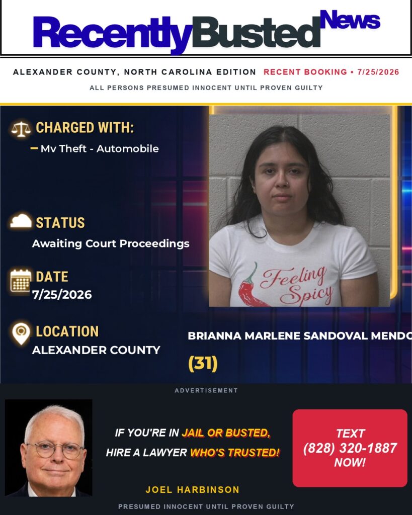 Arrest report — BRIANNA MARLENE SANDOVAL MENDOZA