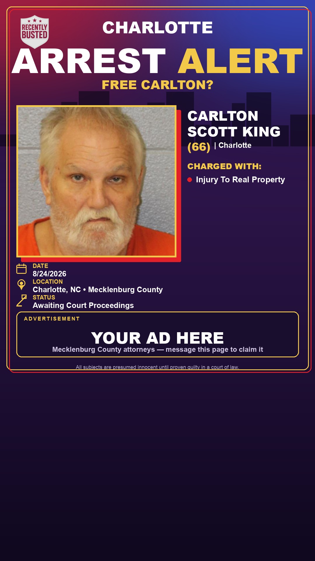 Arrest report - CARLTON SCOTT KING