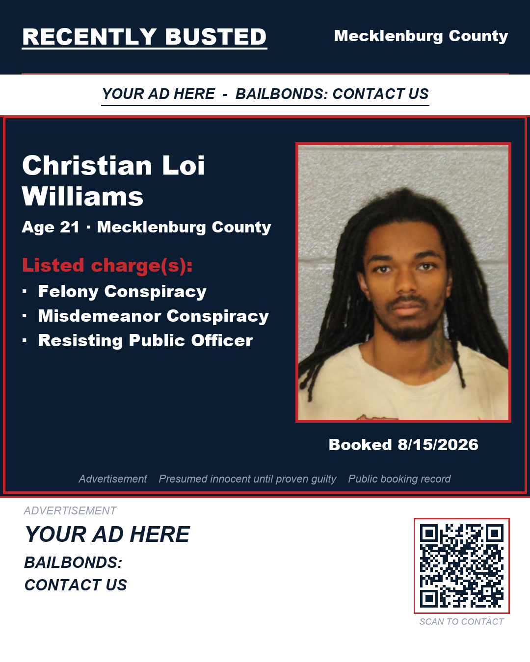 Arrest report - CHRISTIAN LOI WILLIAMS