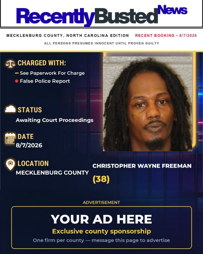 Arrest report — CHRISTOPHER WAYNE FREEMAN