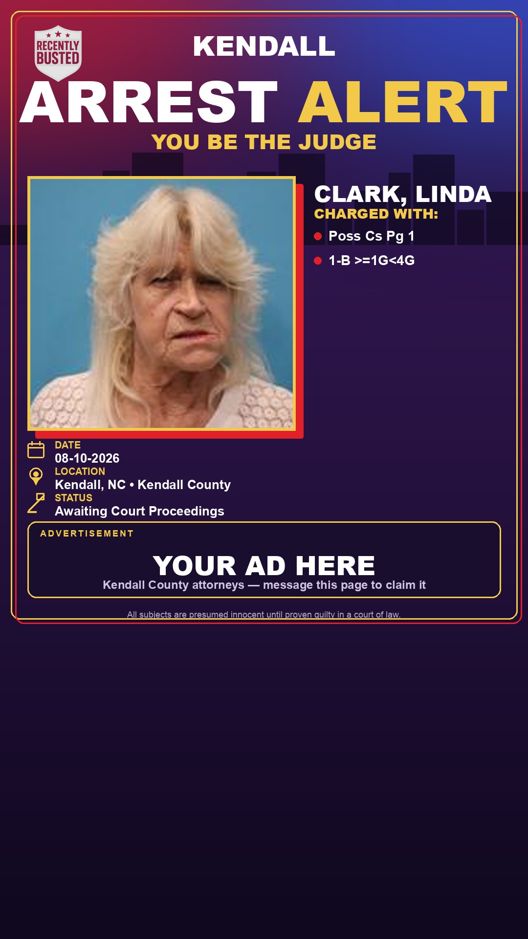 Arrest report - Clark, Linda