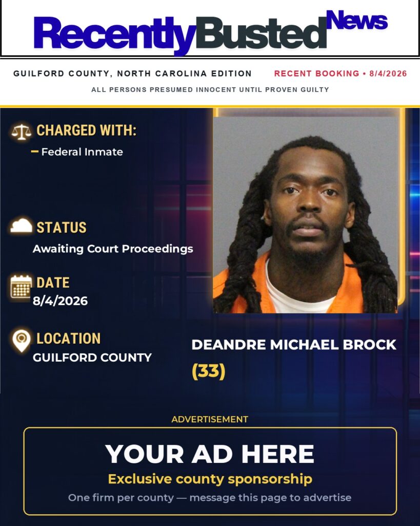 Arrest report — DEANDRE MICHAEL BROCK