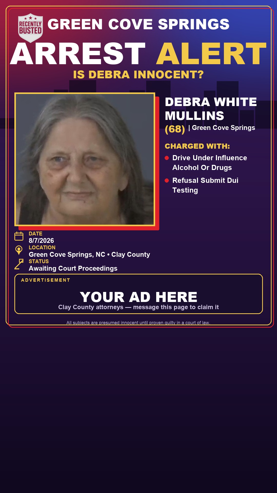 Arrest report - DEBRA WHITE MULLINS
