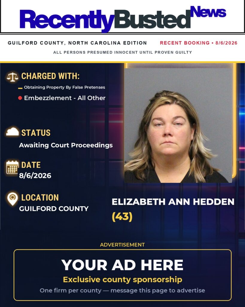 Arrest report โ ELIZABETH ANN HEDDEN