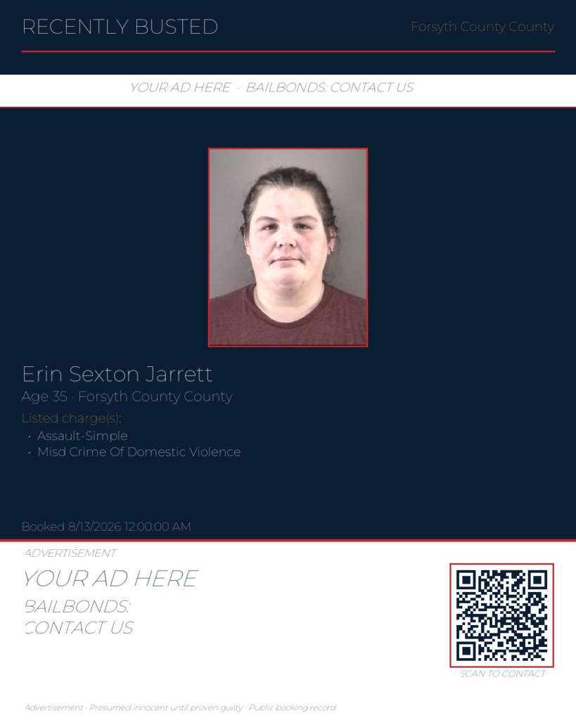 Arrest report — ERIN SEXTON JARRETT