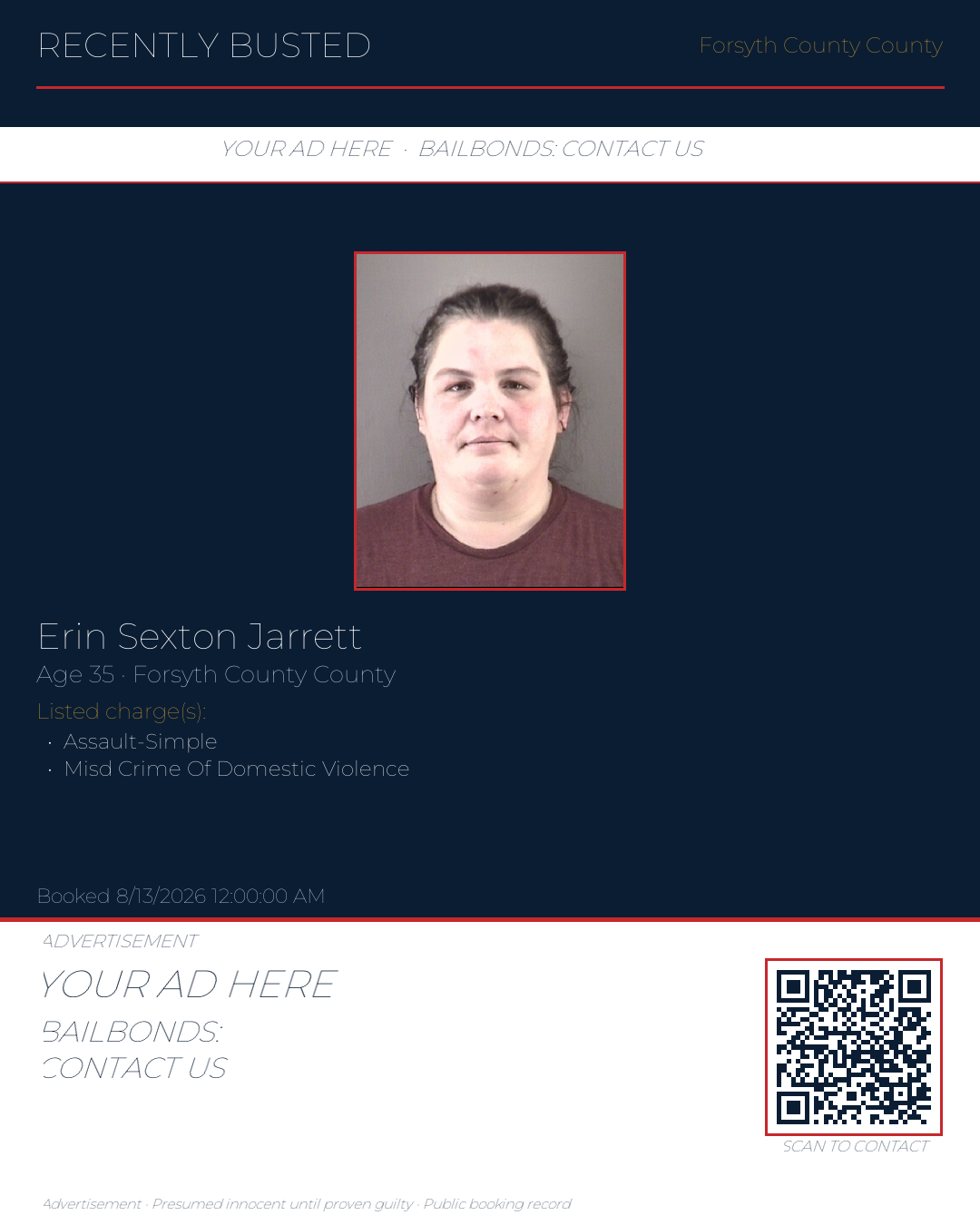 Arrest report - ERIN SEXTON JARRETT