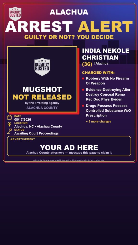 Arrest report - India Nekole Christian