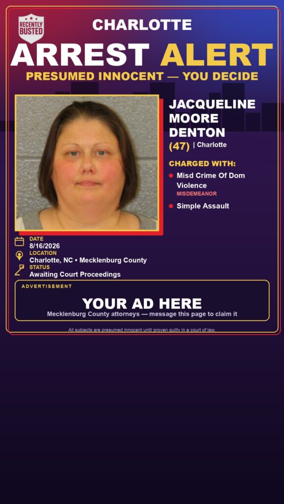 Arrest report — JACQUELINE MOORE DENTON