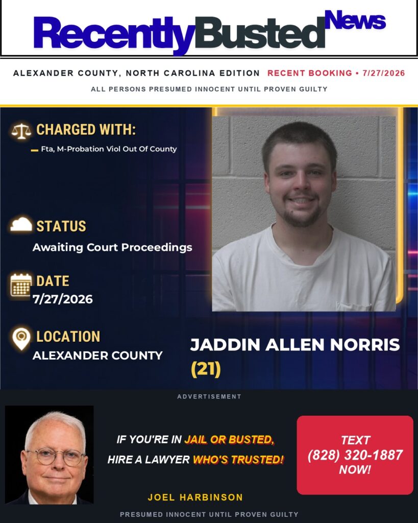 Arrest report — JADDIN ALLEN NORRIS