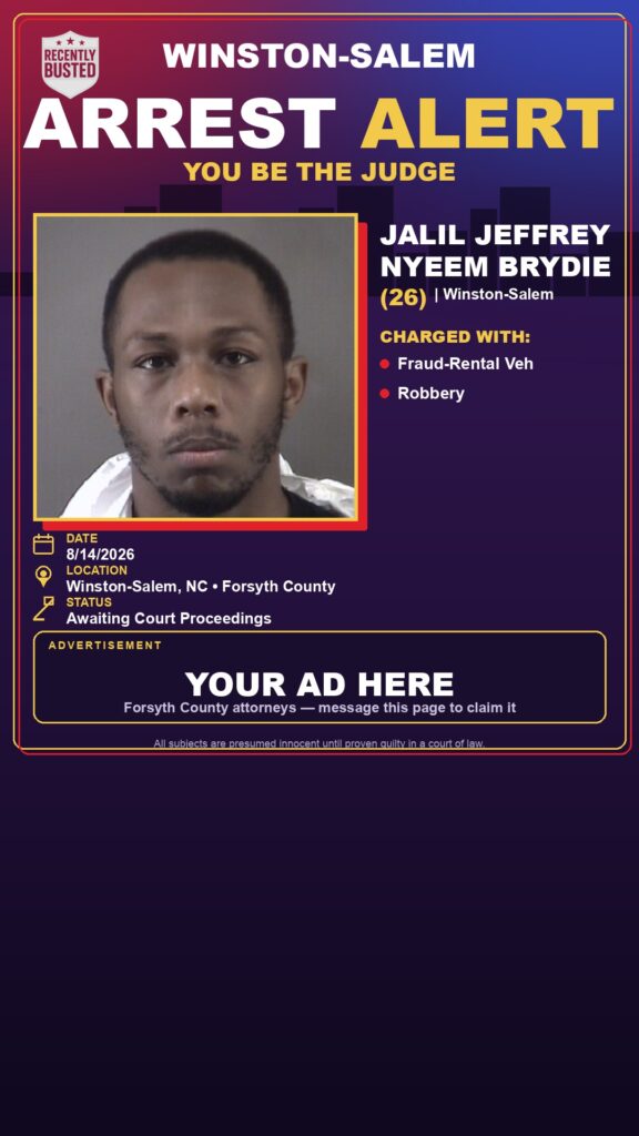 Arrest report — JALIL JEFFREY NYEEM BRYDIE