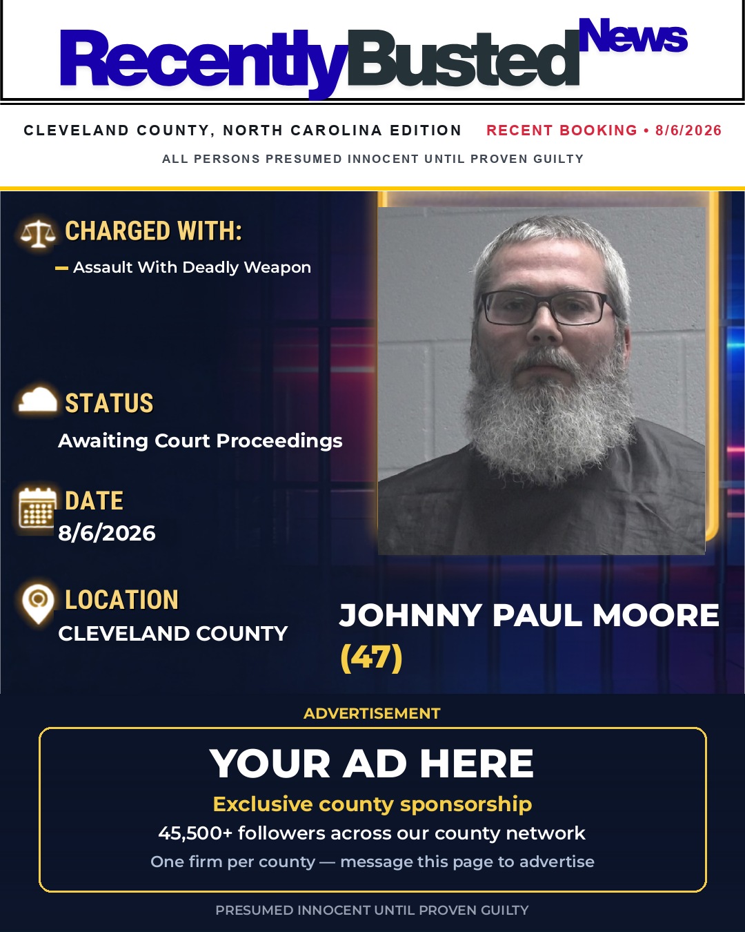 Arrest report - JOHNNY PAUL MOORE